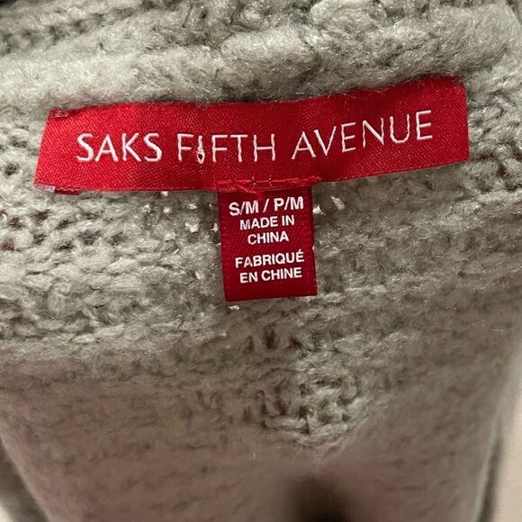 EUC Saks Fifth Avenue Gray DRAPE CARDIGAN Sz. S/M - Picture 6 of 6